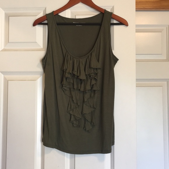 New York & Company Tops - Women’s olive green ruffle tank